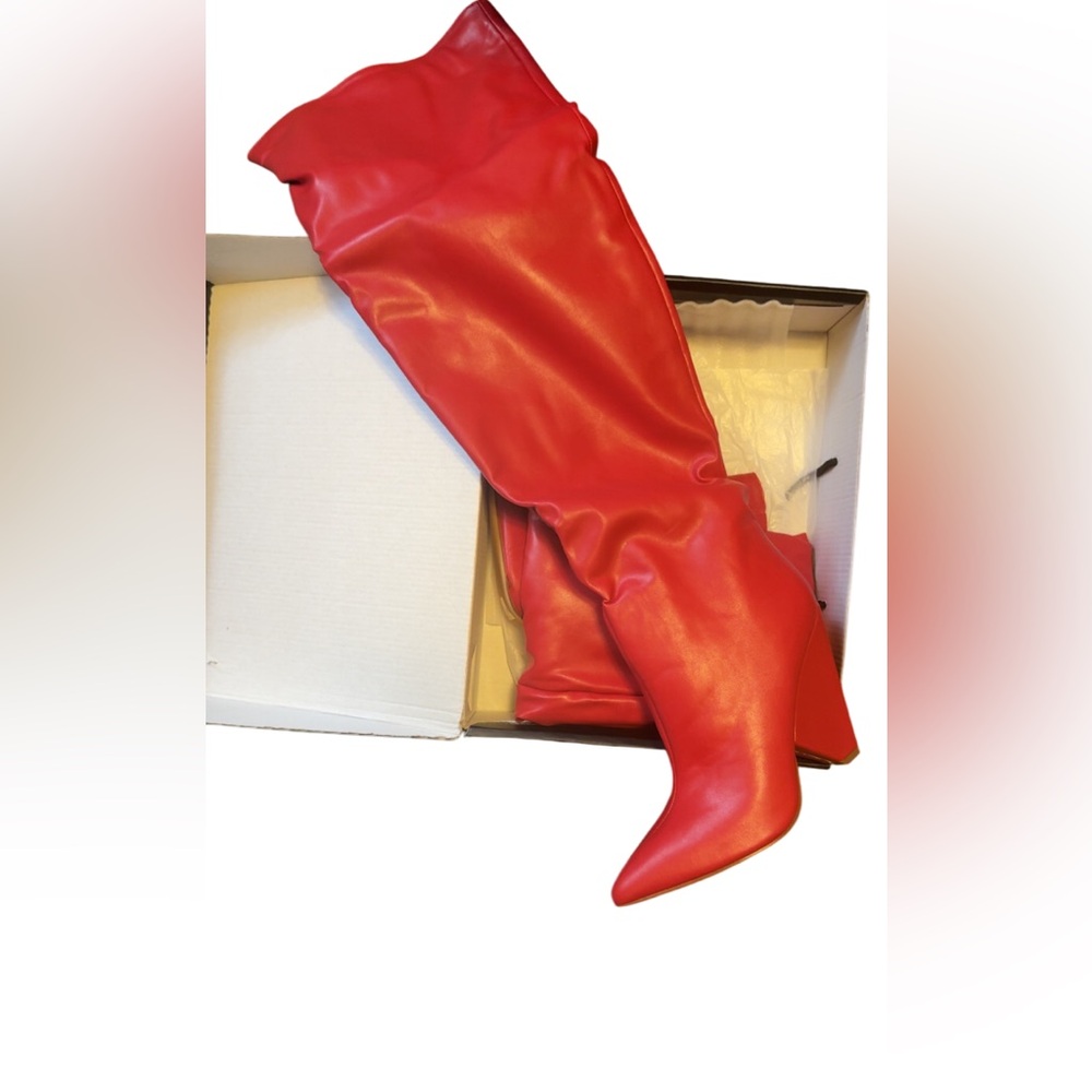 Red Thigh High Boots